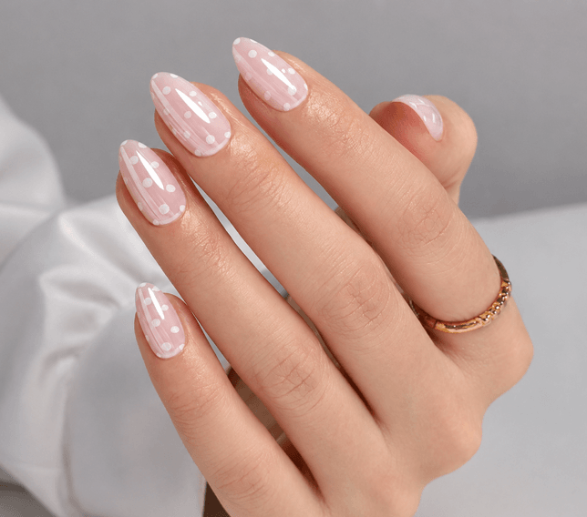 Polka Blush — almond, short